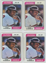 Lot Of 4 1974 Topps Frank Robinson
