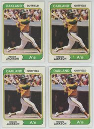 Lot Of 4 1974 Topps Reggie Jackson