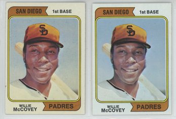 Lot Of 2 1974 Topps Willie McCovey