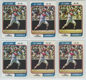 Lot Of 6 1974 Topps Joe Torre