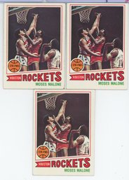 Lot Of 3 1977 Topps Moses Malone