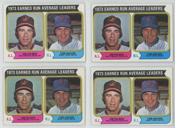 Lot Of 4 1974 Topps, 1973 Earned Run Average Leaders