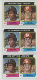 1974 Topps 1973 Batting Leaders Rose Carew