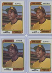 Lot Of 4 1974 Topps Dave Winfield Rookies