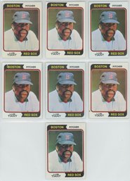 Lot Of 7 1974 Topps Luis Tiant