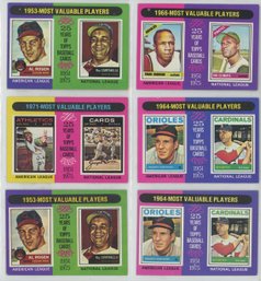 Lot Of 6 1975 Topps MVP Cards