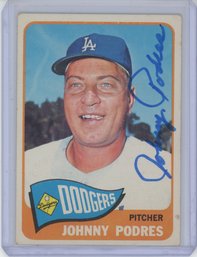 1965 Topps Johnny Podres Signed