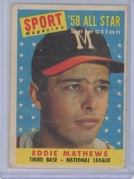 1958 Topps Eddie Mathews All Star