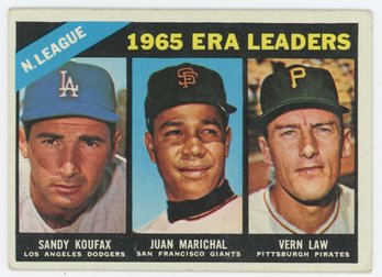 1966 Topps ERA Leaders W/ Sandy Koufax And Juan Marichal