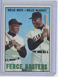 1967 Topps Willie Mays And Willie McCovey Fence Busters