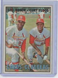 1967 Topps Lou Brock And Curt Flood Cards Clubbers