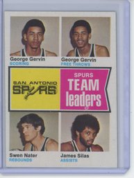 1974 Topps Spurs Team Leaders W/ George Gervin Rookie