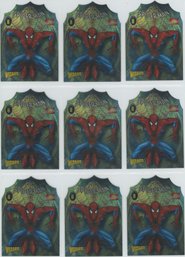 Lot Of (9) Spiderman Chrome Die Cut Wizards Insert Cards