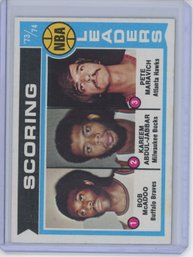 1974 Topps Scoring Leaders W/ Kareem Abdul-Jabbar And Pete Maravich