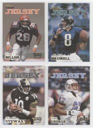 Lot Of (4) 1998 Playoff Momentum Team Jersey Game Worn Relic Cards