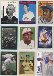 Lot Of (9) Baseball Old School Players W/ Hank Aaron, Cobb And More