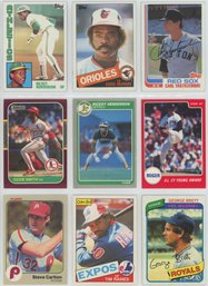 Lot Of (9) 1980s Baseball Star Cards