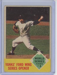 1963 Topps Whitey Ford Wins Series Opener