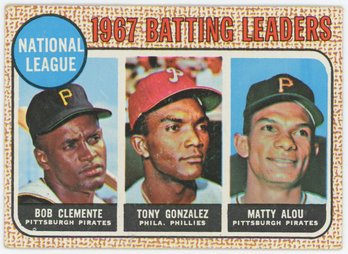 1968 Topps Batting Leaders W/ Roberto Clemente