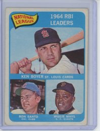 1965 Topps Rbi Leaders W/ Willie Mays