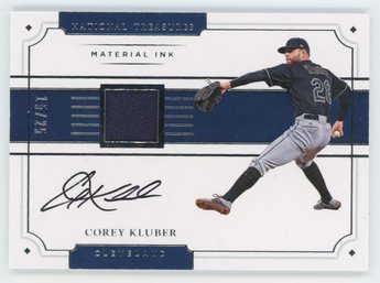 2017 National Treasures Corey Kluber Relic On Card Auto #/25