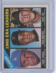 1966 Topps ERA Leaders W/ Sandy Koufax And Juan Marichal