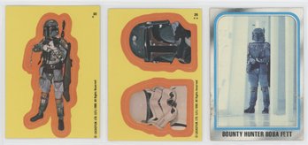 Lot Of (3) 1980 Star Wars Boba Fett Rookie Cards/ Stickers