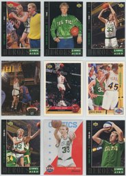 Lot Of (9) Michael Jordan And Larry Bird Basketball Cards