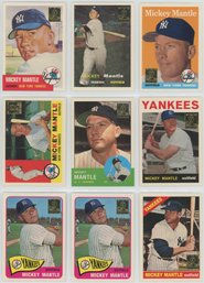 Lot Of (9) Archives Mickey Mantle Baseball Cards
