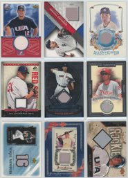 Lot Of (9) Baseball Game Used Relic Cards
