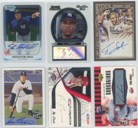 Lot Of (6) Baseball Autographed Cards