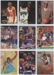 Lot Of (9) 1990s Basketball Rookie Cards W/ Ray Allen And More
