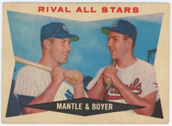 1961 Topps Mickey Mantle And Ken Boyer Rival All Stars