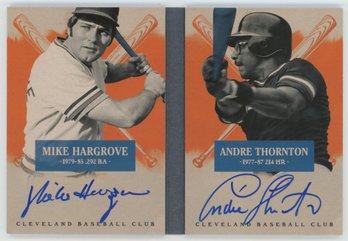 2013 Americas Pastime Mike Hargrove/ Andre Thorton Dual On Card Autograph Booklet #/99