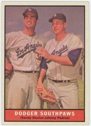 1961 Topps Dodger Southpaws W/ Sandy Koufax And Johnny Podres
