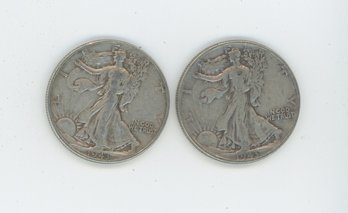Pair Of Silver Walking Liberty Half Dollars Lot 2