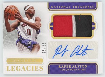 2018 National Treasures Rafer Alston Triple Color Game Worn Patch Relic Auto #/25