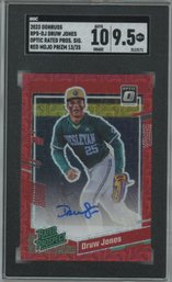 2023 Donruss Optic Druw Jones Rated Prospects Signatures Mojo Prizm /25 SGC 9.5 W/ 10 Auto