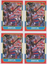 Lot Of (4) 1986 Fleer Manute Bol Rookie Cards