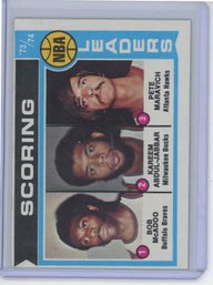 1974 Topps Scoring Leaders W/ Kareem Abdul-Jabbar And Pete Maravich