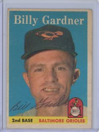 1958 Topps Billy Gardner Signed Estate Found