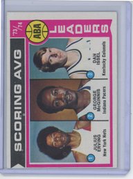 1974 Topps Scoring Avg Leaders W/ Julius Erving