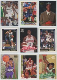 Lot Of (9) 1990s Basketball Rookie Cards W/ Allen Iverson And More
