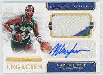 2018 National Treasures Mark Aguirre 3 Color Game Worn Patch Auto #/25