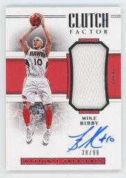 2018 National Treasures Mike Bibby Game Worn Relic On Card Autograph #/99