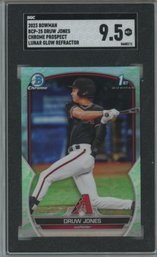 2023 Bowman First Druw Jones Lunar Glow Refractor SGC 9.5