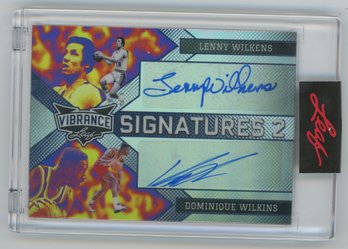 2022 Leaf Dominique Wilkins And Lenny Wilkens Dual Autograph Encased