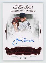 2018 Flawless Jose Berrios On Card Autograph #/20