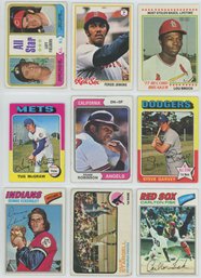 Lot Of (9) 1970s Topps Baseball Stars