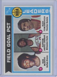 1974 Topps Field Goal  Leaders W/ Kareem Abdul-jabbar